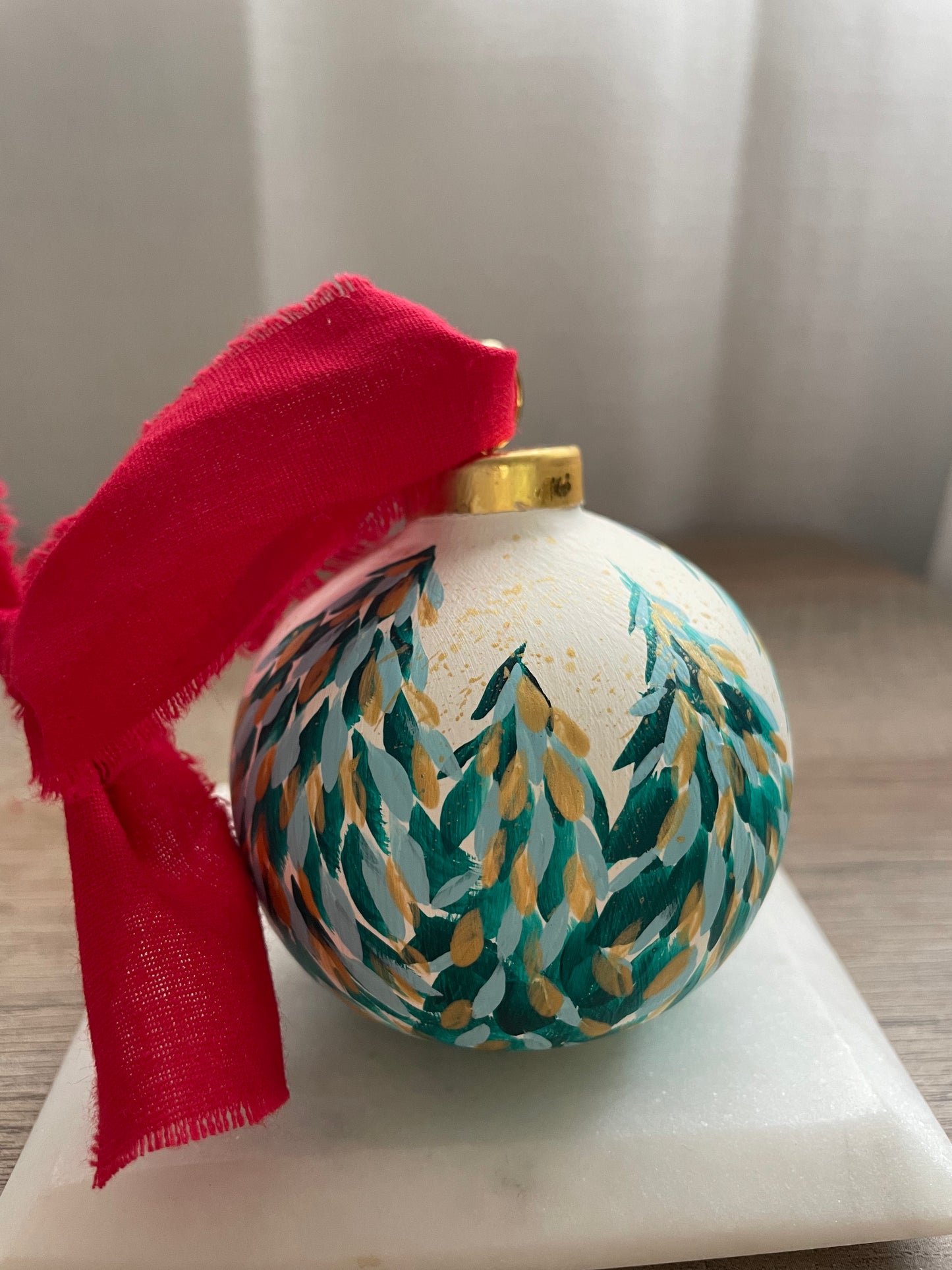 "Christmas Tree Farm" Hand Painted Ornament