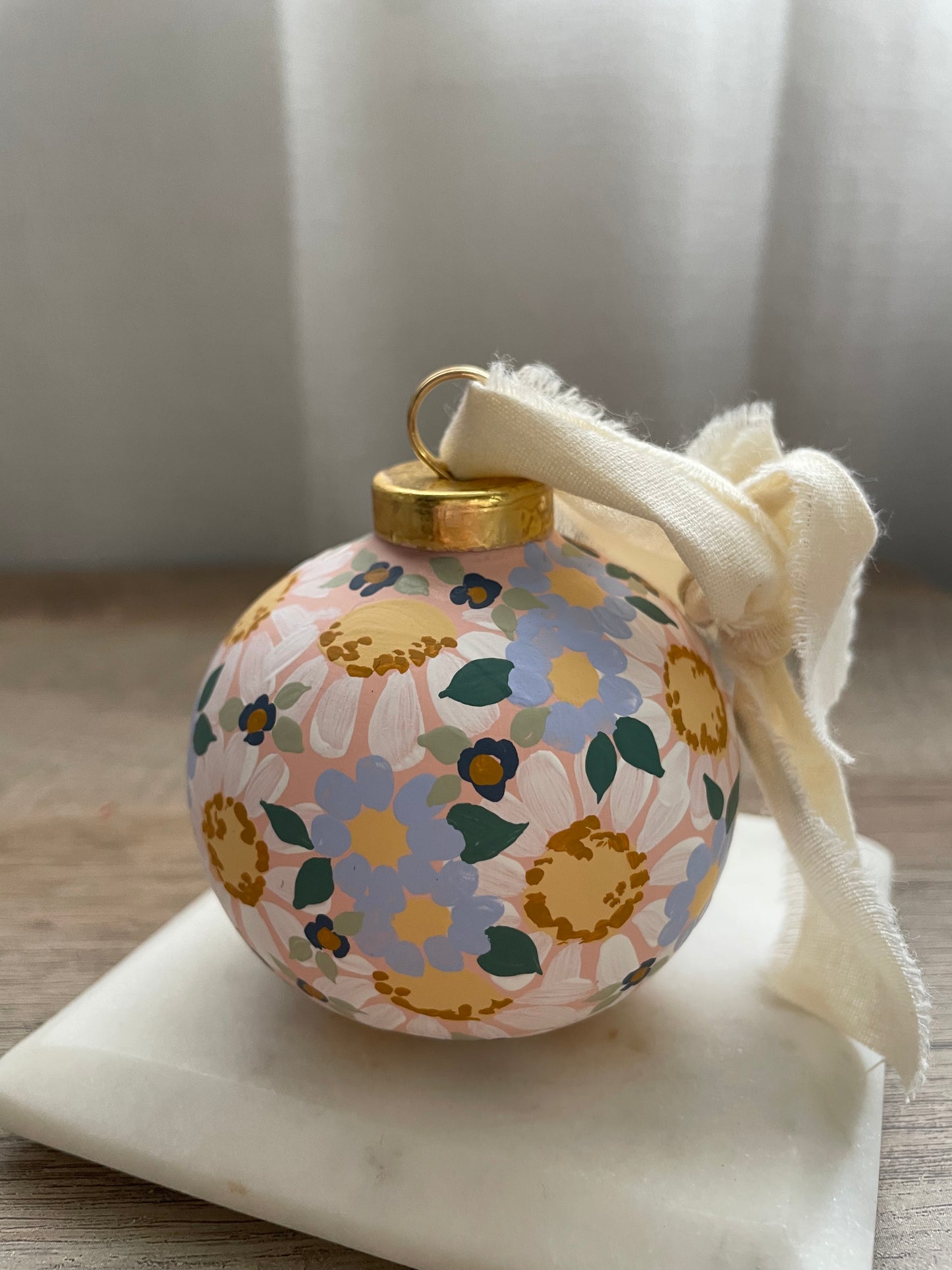 "Daisies" Hand Painted Ornament