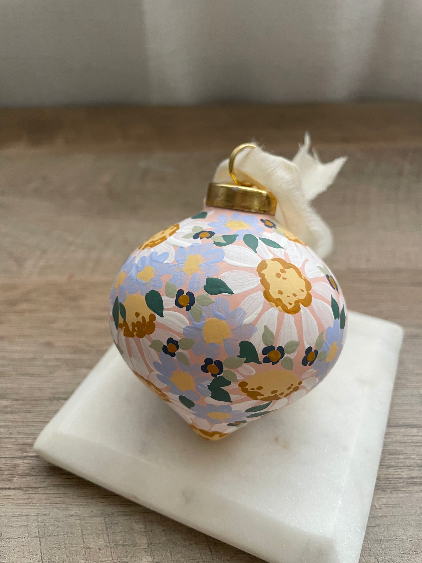 "Daisies" Hand Painted Ornament