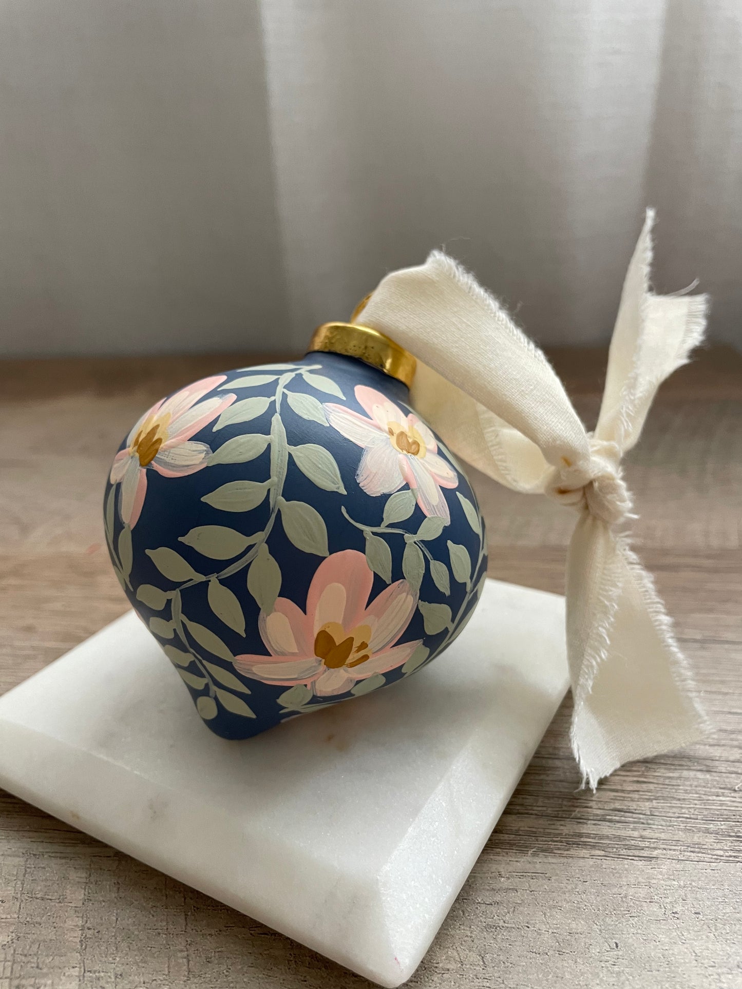 "Floral" Hand Painted Ornament