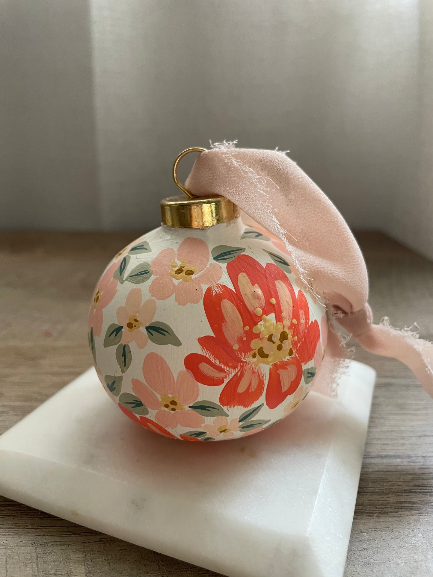 "Pretty in Pink" Hand Painted Ornament