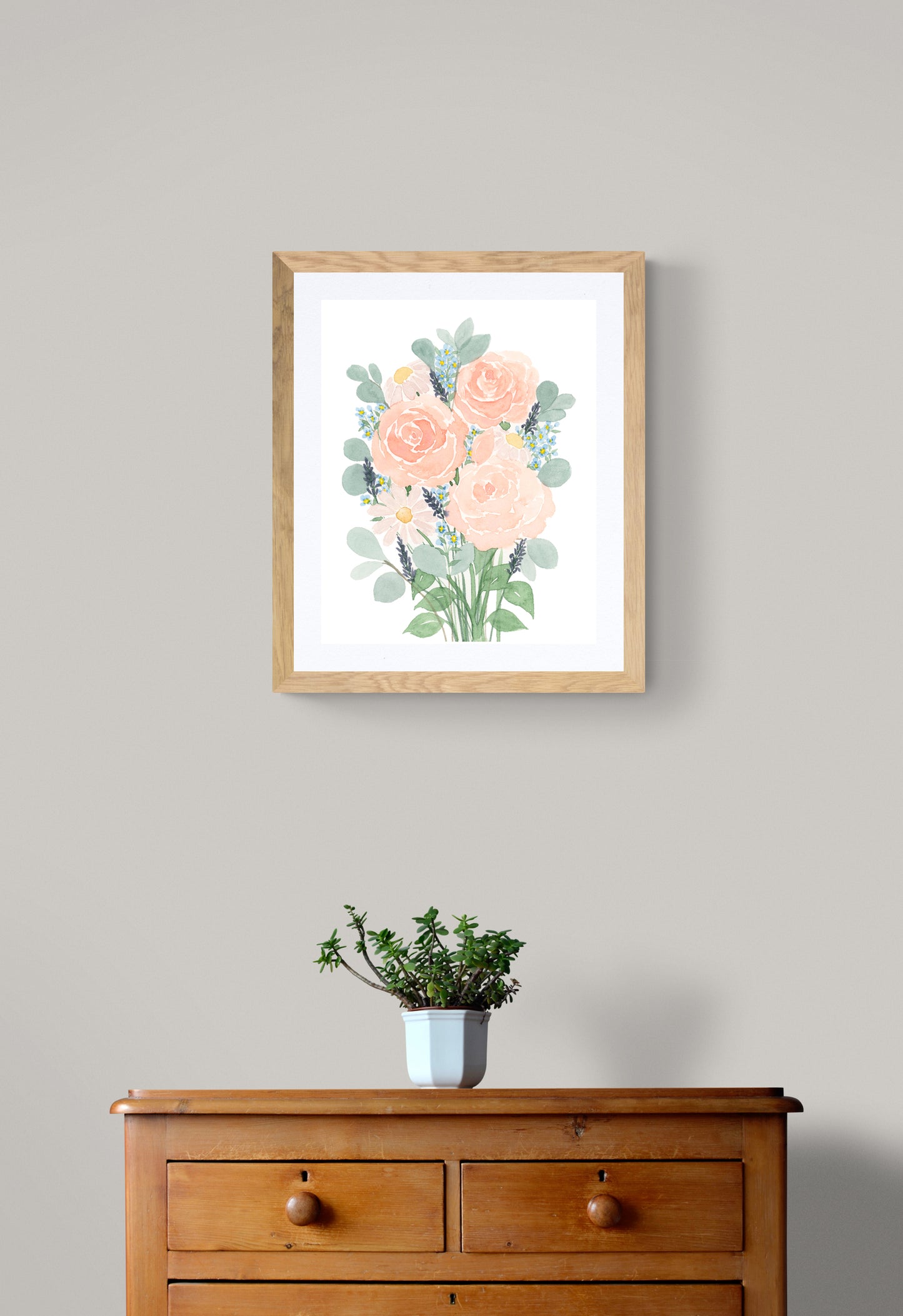 Coral Bouquet Print
